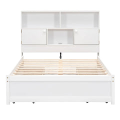 Bellemave Full Size Platform Bed with Storage Headboard, Charging Station and 4 Drawers Bellemave