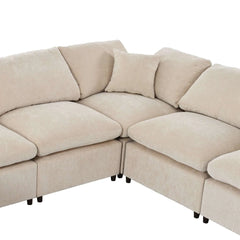 Bellemave 129.3" Oversized Modular Sectional Sofa with Ottoman L Shaped Corner Sectional