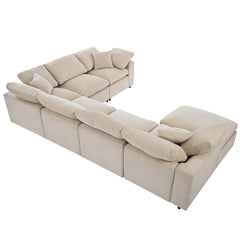 Bellemave 129.3" Oversized Modular Sectional Sofa with Ottoman L Shaped Corner Sectional Bellemave