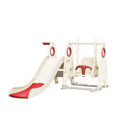 Bellemave 4 in 1 Toddler Slide and Swing Set, Kids Playground Climber Slide Playset with Basketball Hoop,Freestanding Combination Bellemave