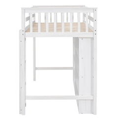 Bellemave® Loft Bed with 8 Open Storage Shelves and Built-in Ladder Bellemave®