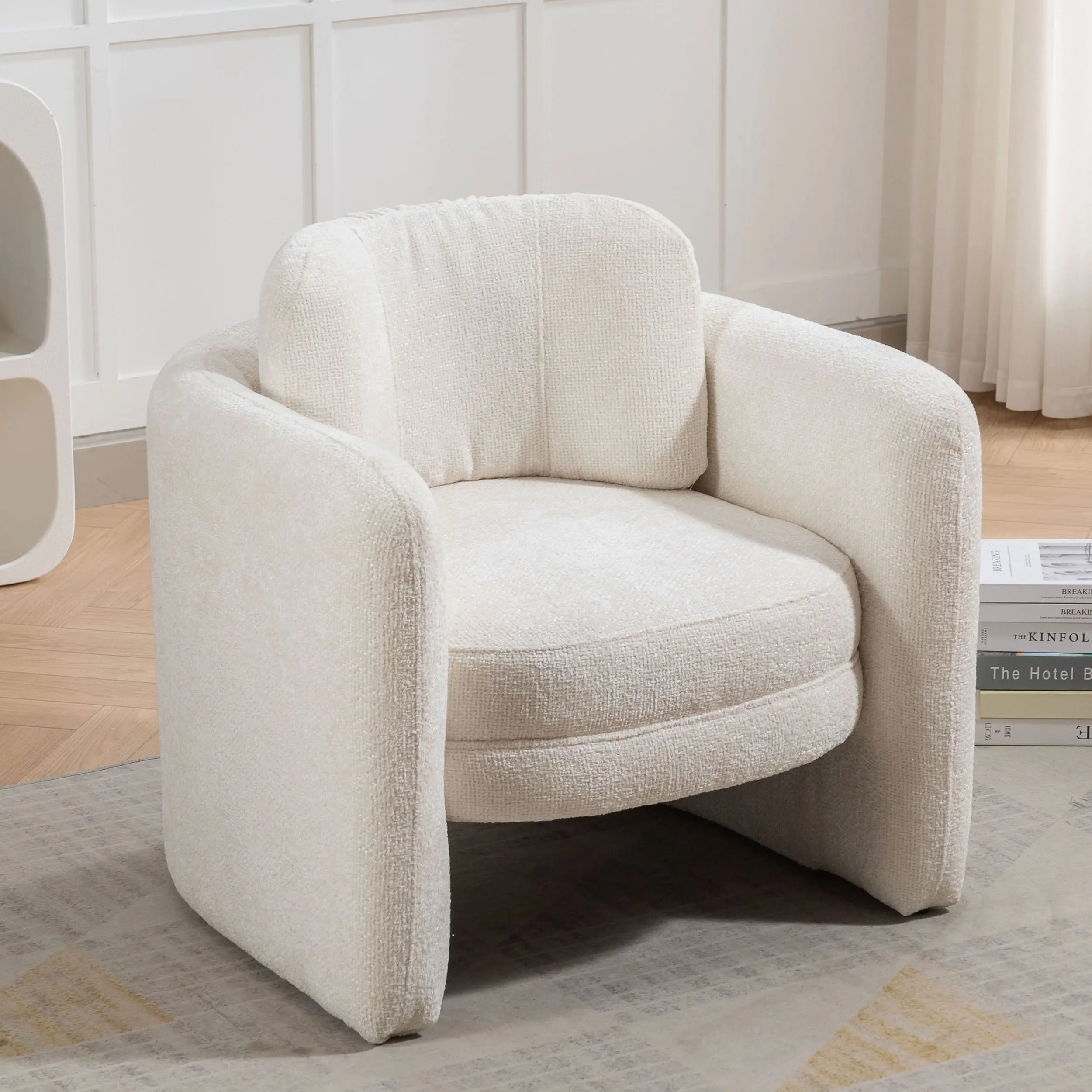 Bellemave® Mid Century Modern Barrel Accent Chair Armchair Bellemave®