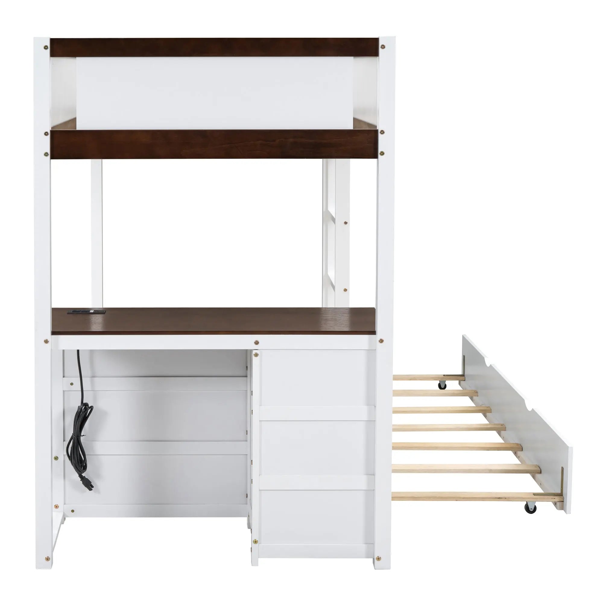 Bellemave® Bunk Bed with Trundle Bed, Desk with Storage Drawer Bellemave®