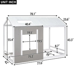 Bellemave® Twin Size House Bed with Roof and Window Bellemave®