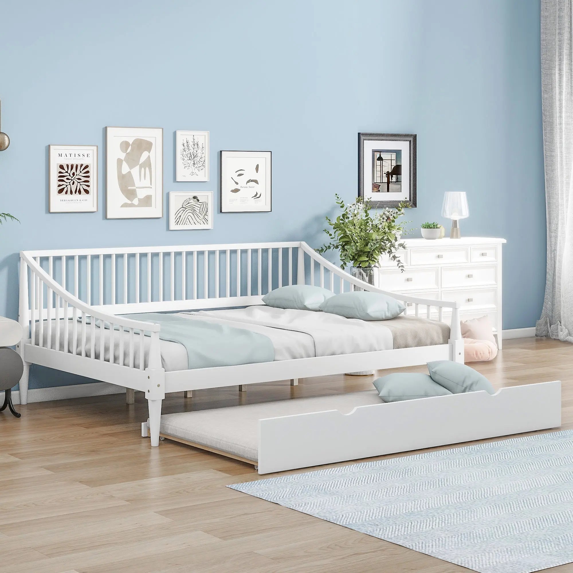 Bellemave® Full Size Daybed with Trundle and Support Legs Bellemave®