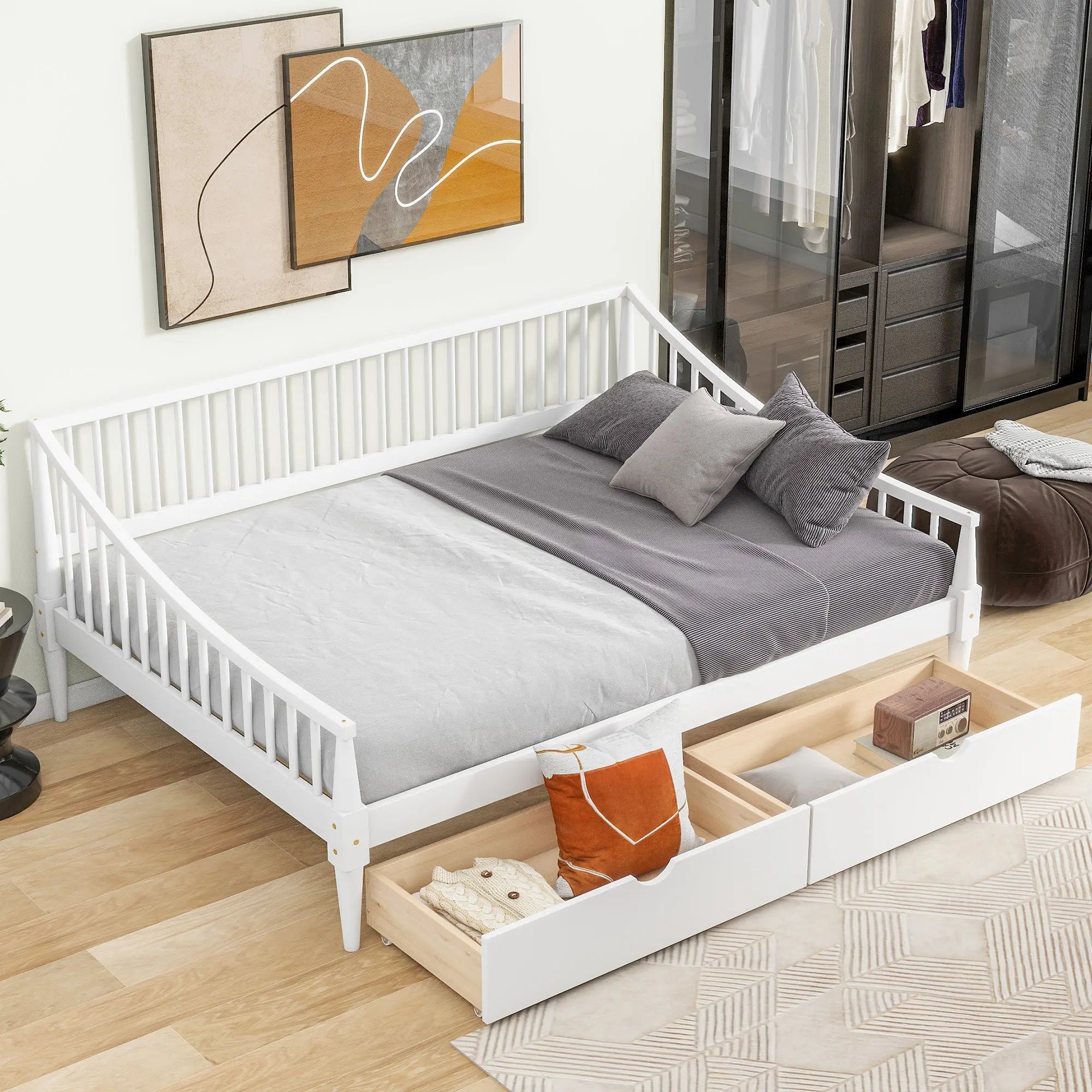 Bellemave® Full Size Daybed with Two Storage Drawers and Support Legs Bellemave®