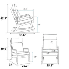 Bellemave® Baby Room Modern Comfy Boucle Upholstered High Back Wooden Rocker Bellemave®