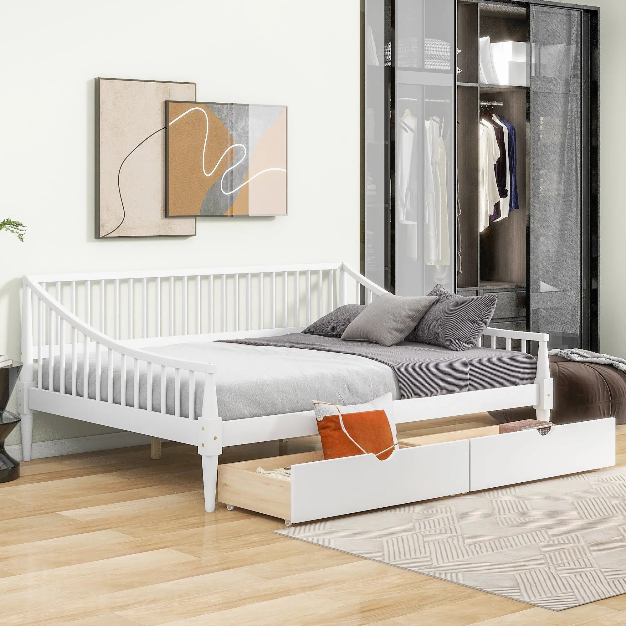 Bellemave® Full Size Daybed with Two Storage Drawers and Support Legs Bellemave®