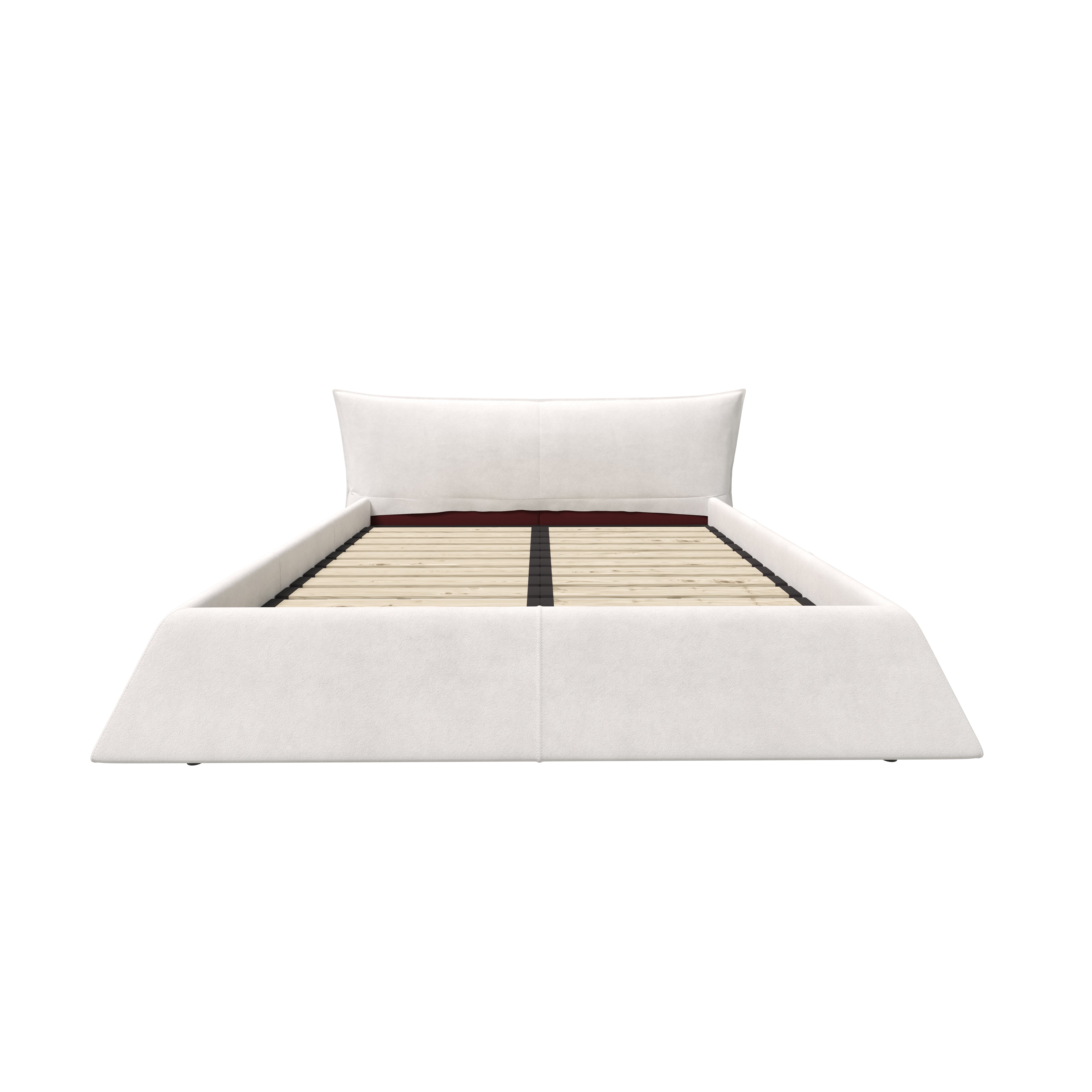 Bellemave® King Size Upholstered Platform Bed with Special Shaped Velvet Headboard, Metal & Solid Wood Frame Bellemave®