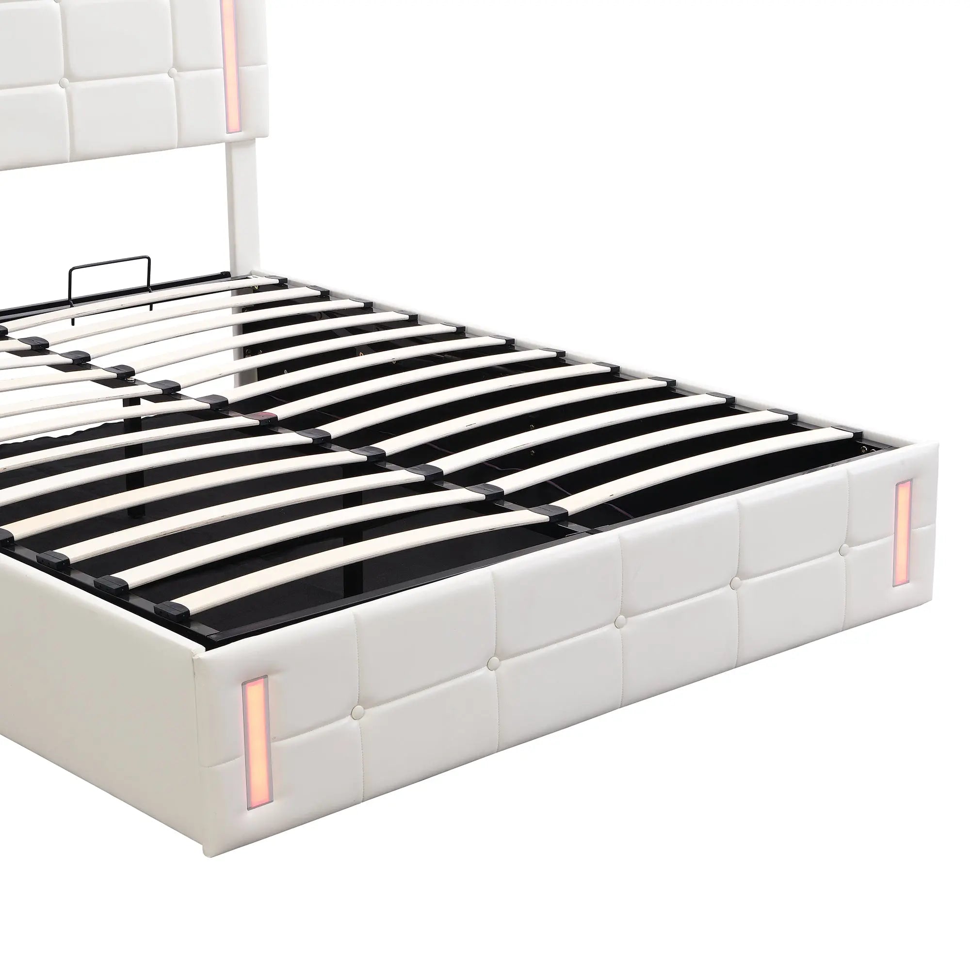 Bellemave® Upholstered Bed with LED Lights,Hydraulic Storage System and USB Charging Station Bellemave®