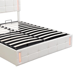 Bellemave® Upholstered Bed with LED Lights,Hydraulic Storage System and USB Charging Station Bellemave®