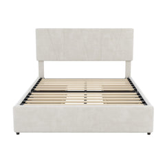 Bellemave® Upholstery Platform Bed with 4 Drawers on 2 Sides, Adjustable Headboard Bellemave®