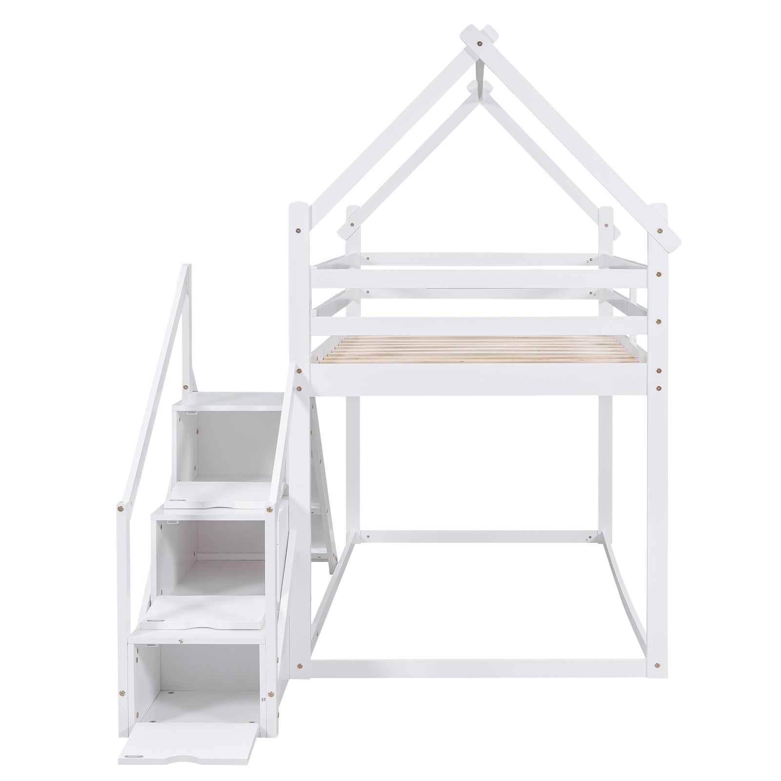 Bellemave® Twin Size House Bunk Bed with Slide and Staircase Bellemave®