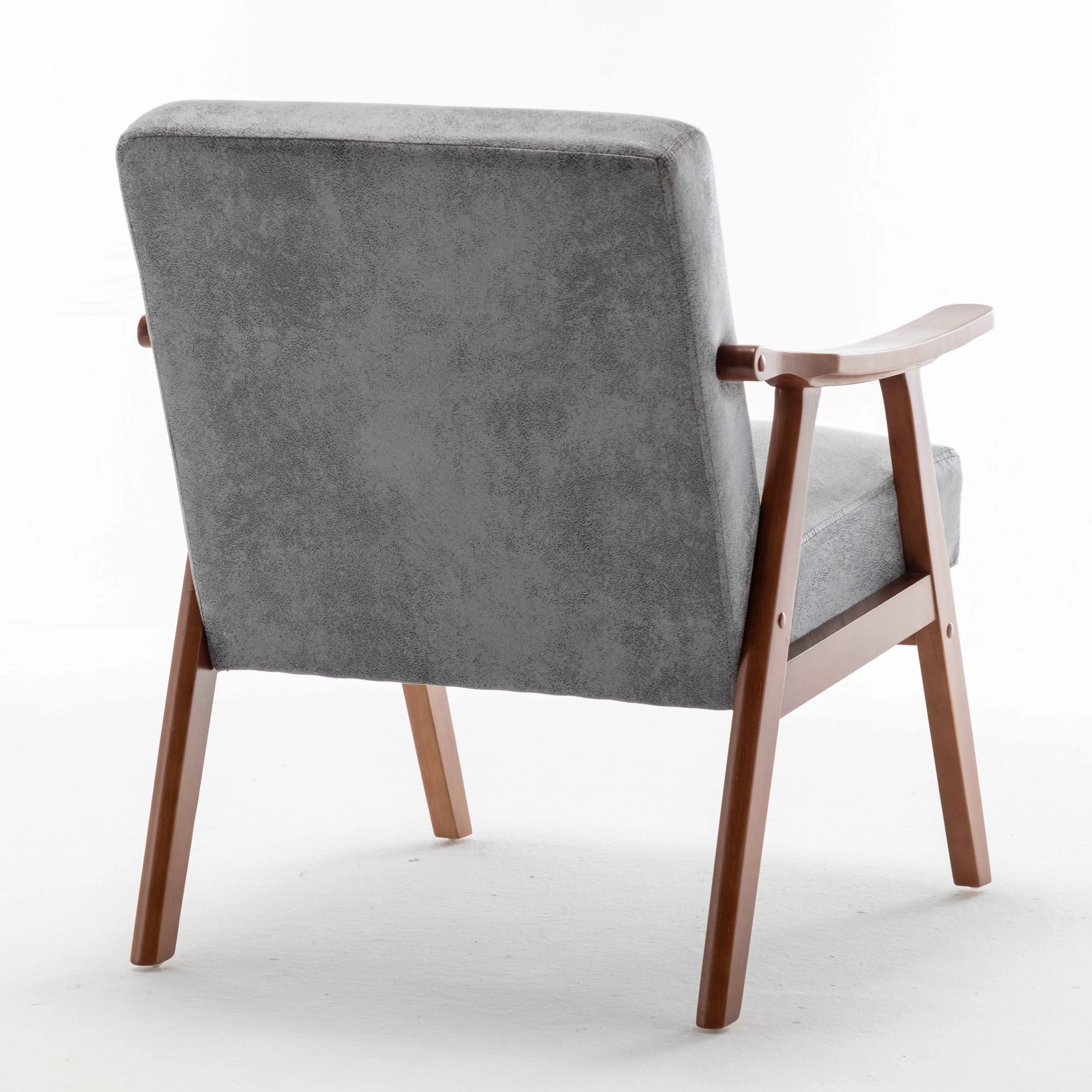 Bellemave® Mid-Century Modern Chair with Solid Wood Frame, Extra-Thick Backrest