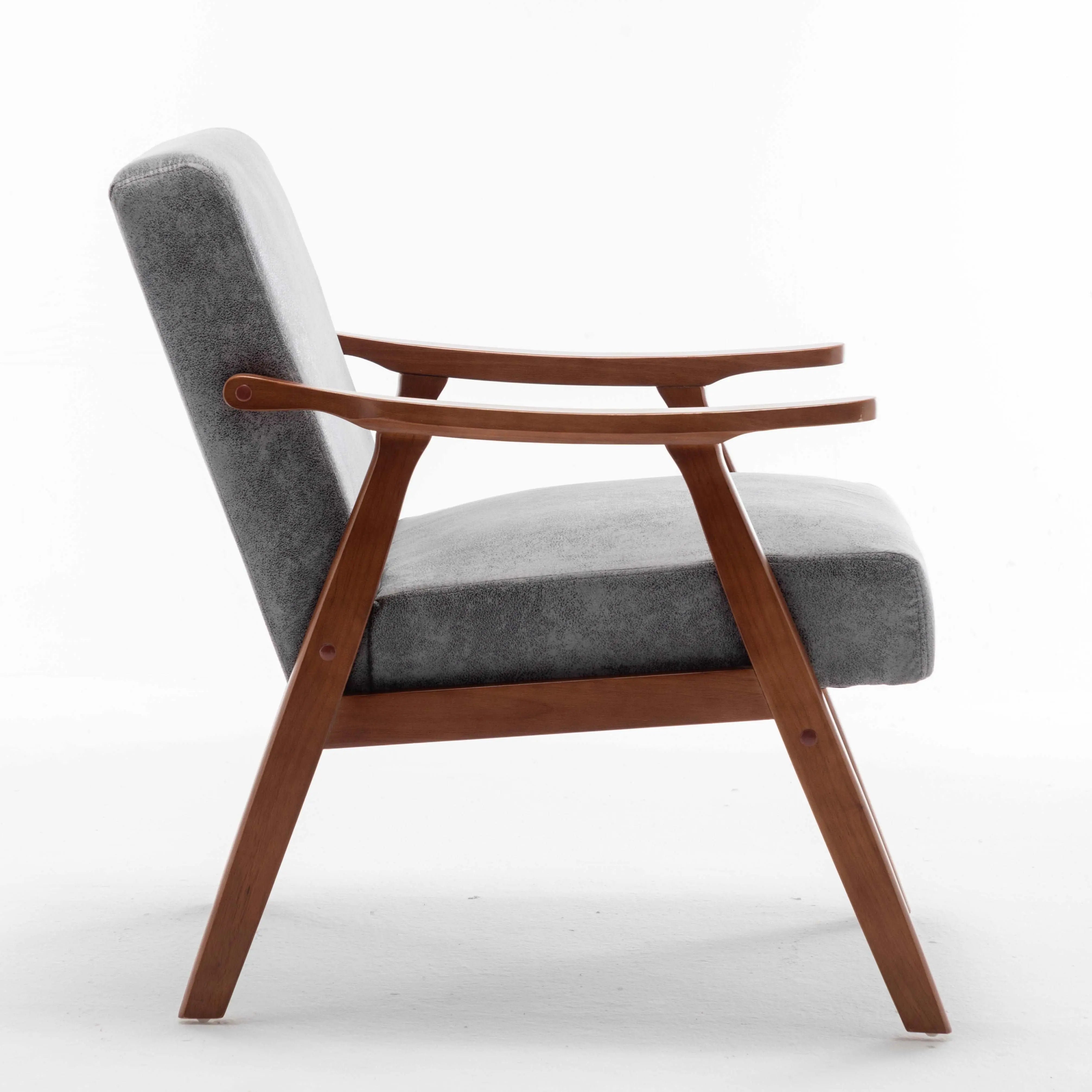 Bellemave® Mid-Century Modern Chair with Solid Wood Frame, Extra-Thick Backrest