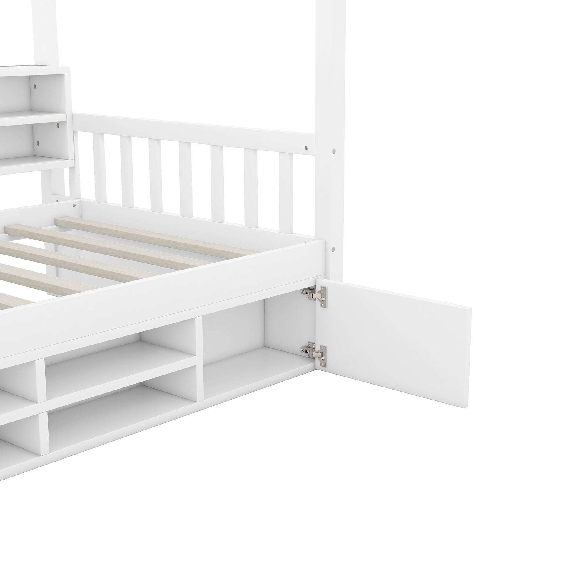 Bellemave® Wooden House Bed with Shelves and a Mini-cabinet Bellemave®