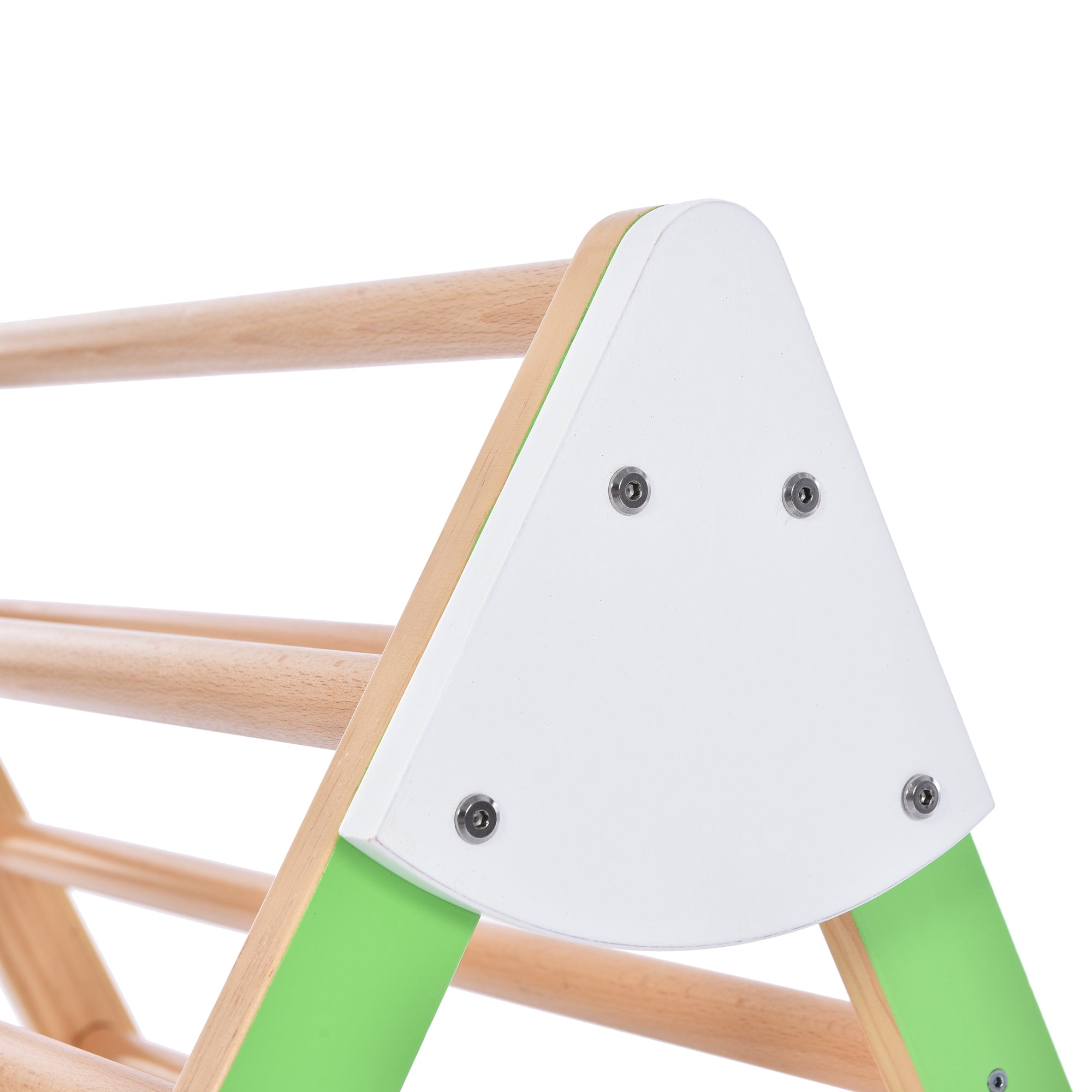 Bellemave® Wooden Climbing Triangle Toys - Indoor Arc Climber Jungle with Ramp and Arch Toy Rocker, Reversible Multifunction Playset Natural Wood Playground Bellemave®