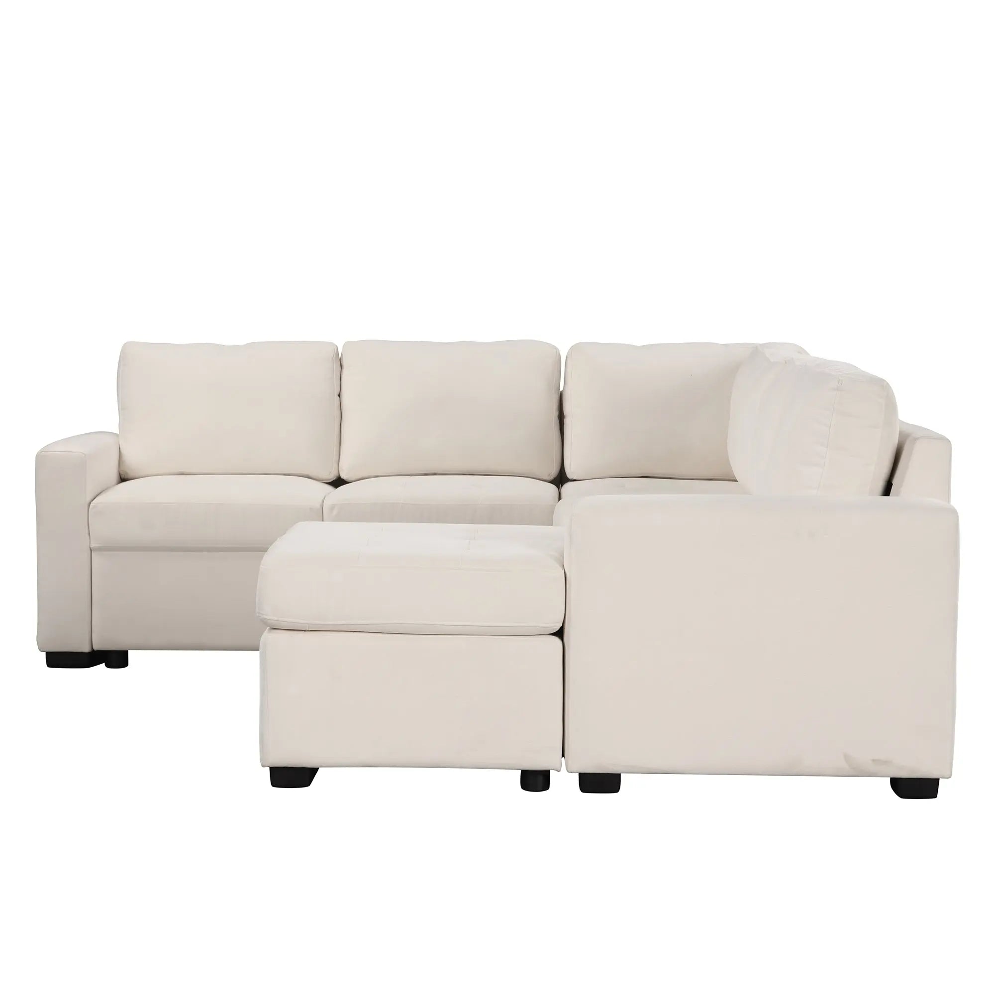 Bellemave 108.3" Modular Combination Sofa with Ottoman L-shaped Corner Combination, USB and Type-C Interfaces Bellemave