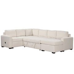 Bellemave 108.3" Modular Combination Sofa with Ottoman L-shaped Corner Combination, USB and Type-C Interfaces Bellemave