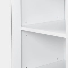 Bellemave® Modernist Side Cabinet with 4 Glass Doors & 3 Hooks, Multiple Adjustable Shelves and Gold Handles Bellemave®