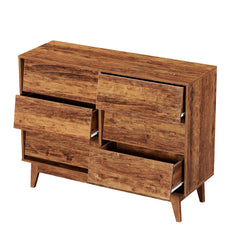 Bellemave 6 Drawer Double Dresser Features Vintage-style and Bevel Design Bellemave