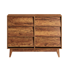 Bellemave 6 Drawer Double Dresser Features Vintage-style and Bevel Design Bellemave