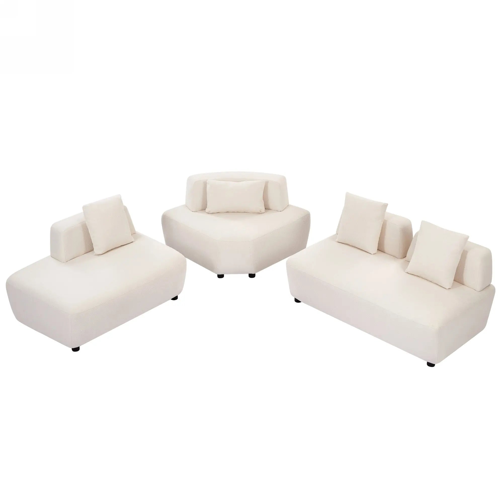 Bellemave® 81.49" Contemporary 3-Piece Free Convertible Sectional Sofa with Four Removable Pillows Bellemave®