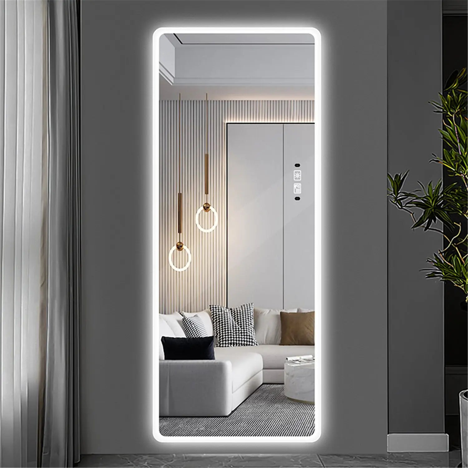 Bellemave® LED Big Size Rounded Corner Intelligent Human Body Sensor Full Body Mirror Bellemave®