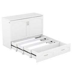 Bellemave® Murphy Bed Wall Bed with drawer and a set of Sockets & USB Ports, Pulley Structure Design Bellemave®