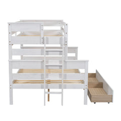 Bellemave® Twin over Full Wood Bunk Bed with 2 Drawers Bellemave®