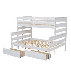 Bellemave® Twin over Full Wood Bunk Bed with 2 Drawers Bellemave®