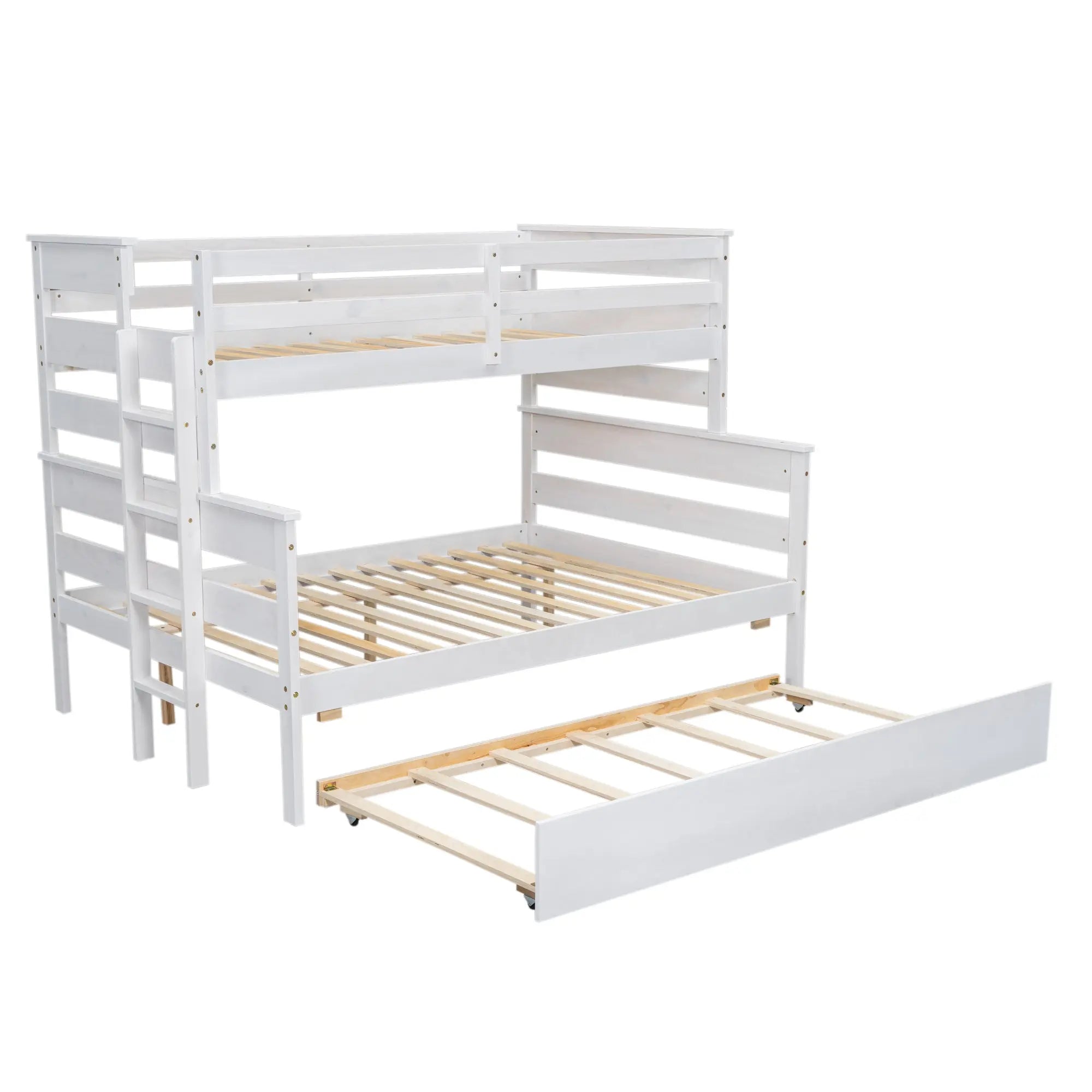 Bellemave® Twin over Full Wood Bunk Bed with Twin Size Trundle Bed Bellemave®