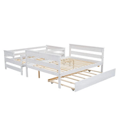 Bellemave® Twin over Full Wood Bunk Bed with Twin Size Trundle Bed Bellemave®