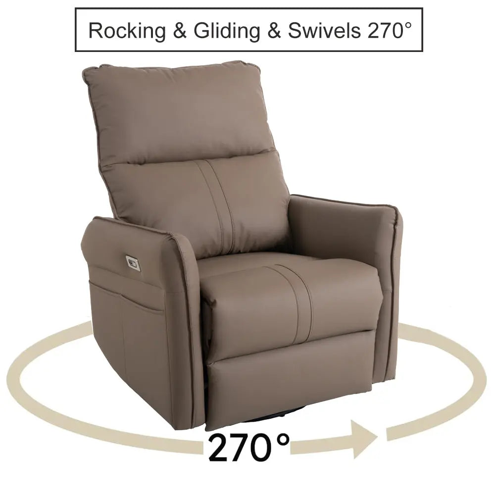 Bellemave 270° Power Swivel Rocker Recliner Chair with USB Ports Bellemave