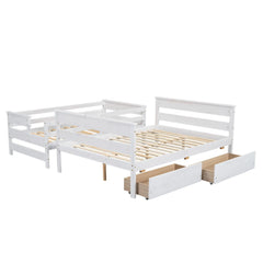 Bellemave® Twin over Full Wood Bunk Bed with 2 Drawers Bellemave®