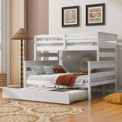 Bellemave® Twin over Full Wood Bunk Bed with Twin Size Trundle Bed Bellemave®