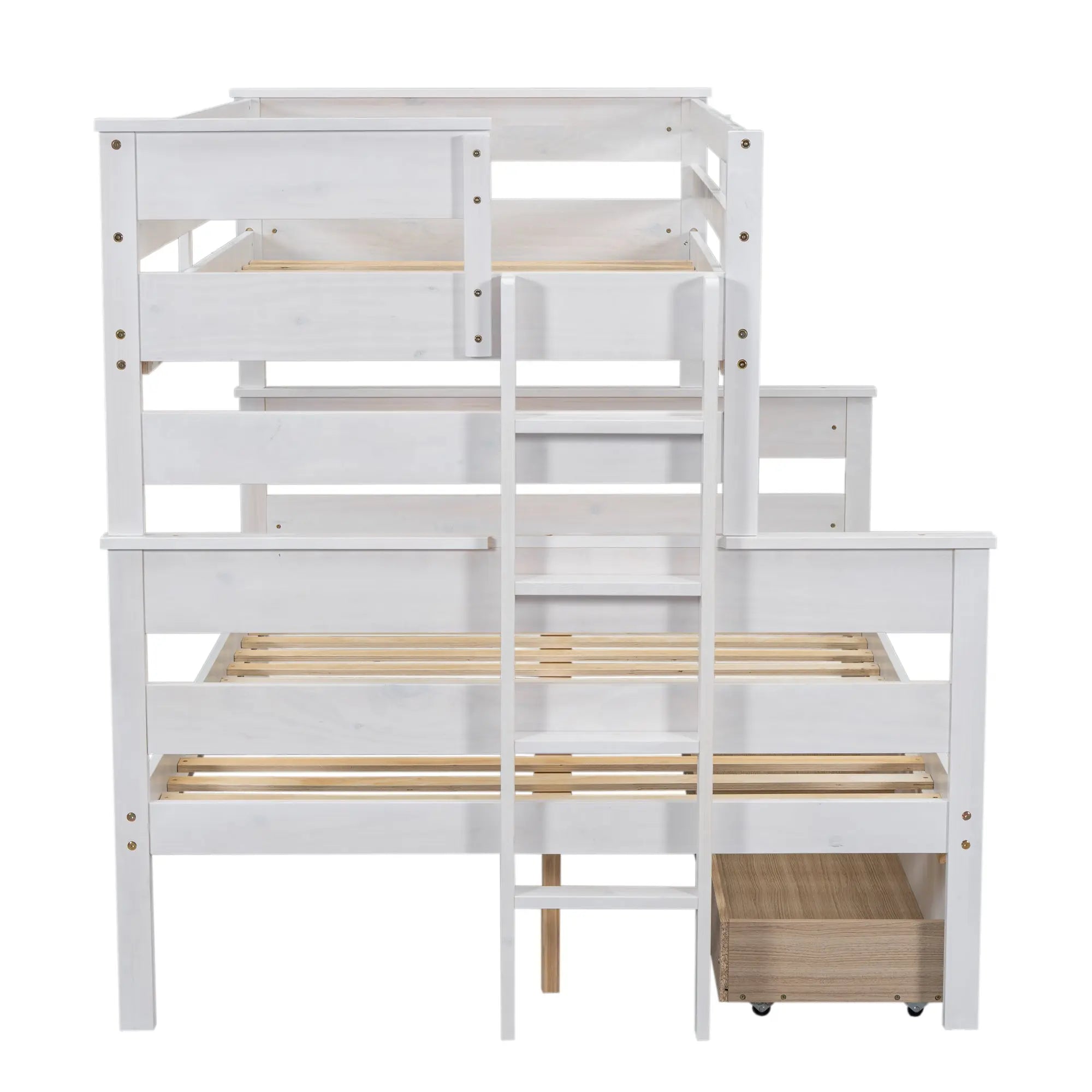 Bellemave® Twin over Full Wood Bunk Bed with 2 Drawers Bellemave®