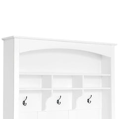 Bellemave® Hall Tree with Bench and Shoe Storage, with 3 Hanging Hooks, Rectangle Storage & Shelves Bellemave®