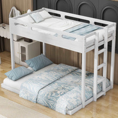Bellemave Twin over Full Bunk Bed with Built-in Ladder