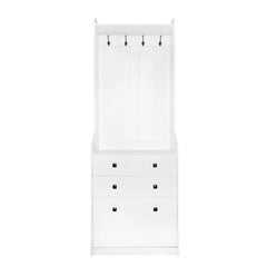 Bellemave® Narrow Hall Tree with Flip Drawer with 4 Hanging Hooks & Drawers, Adjustable Shoe Storage Cabinet Bellemave®