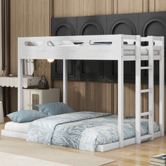 Bellemave Twin over Full Bunk Bed with Built-in Ladder