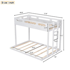 Bellemave® Twin over Full Bunk Bed with Built-in Ladder Bellemave®