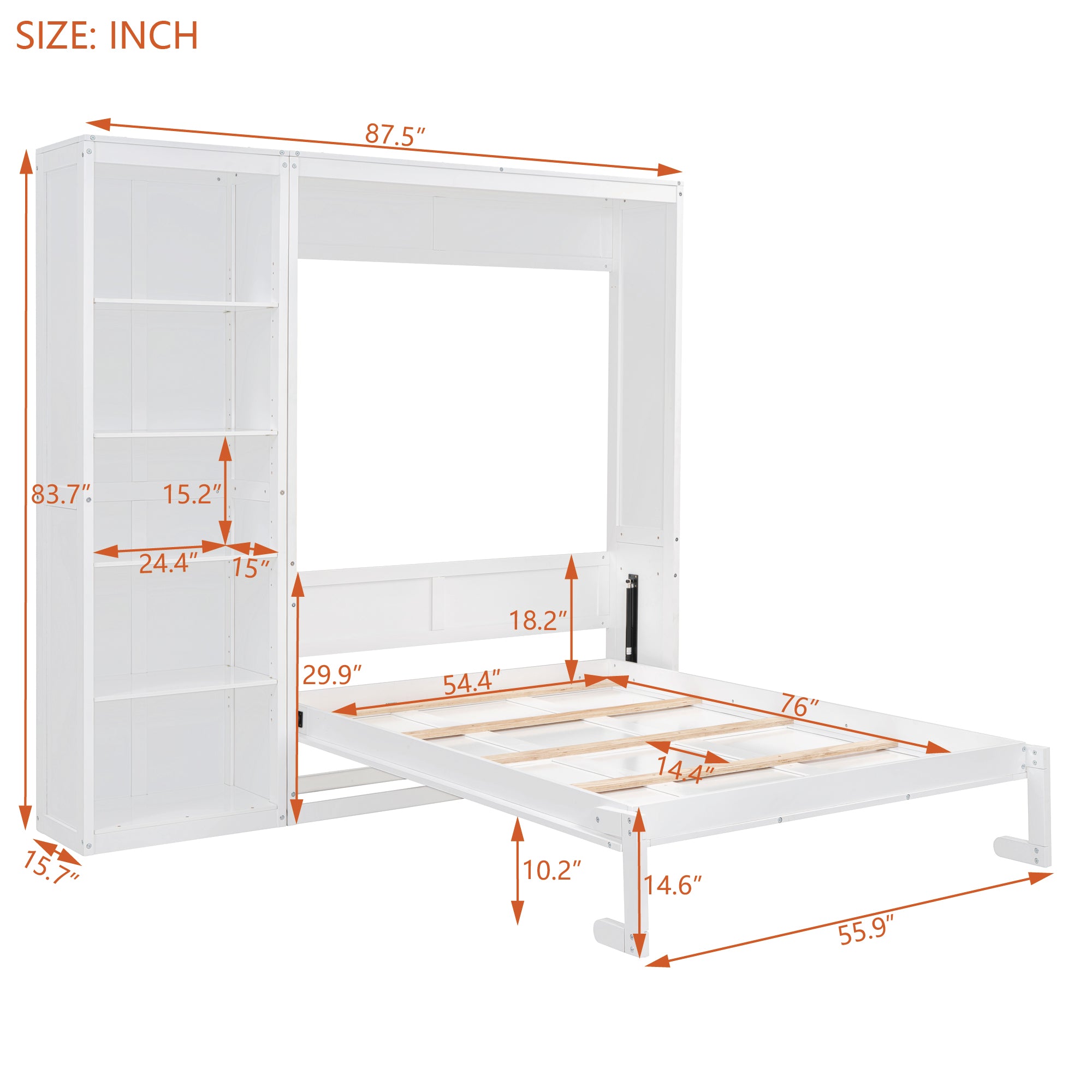 Bellemave® Murphy Bed Wall Bed with Shelves Bellemave®