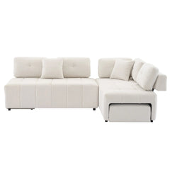 Bellemave® 91.73" L-shaped Sectional Sofa Couch with 2 Stools and 2 Lumbar Pillows Bellemave®