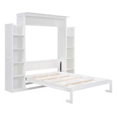 Bellemave® Murphy Bed Wall Bed with Shelves and LED Lights Bellemave®