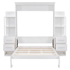 Bellemave® Murphy Bed Wall Bed with Shelves, Drawers and LED Lights Bellemave®