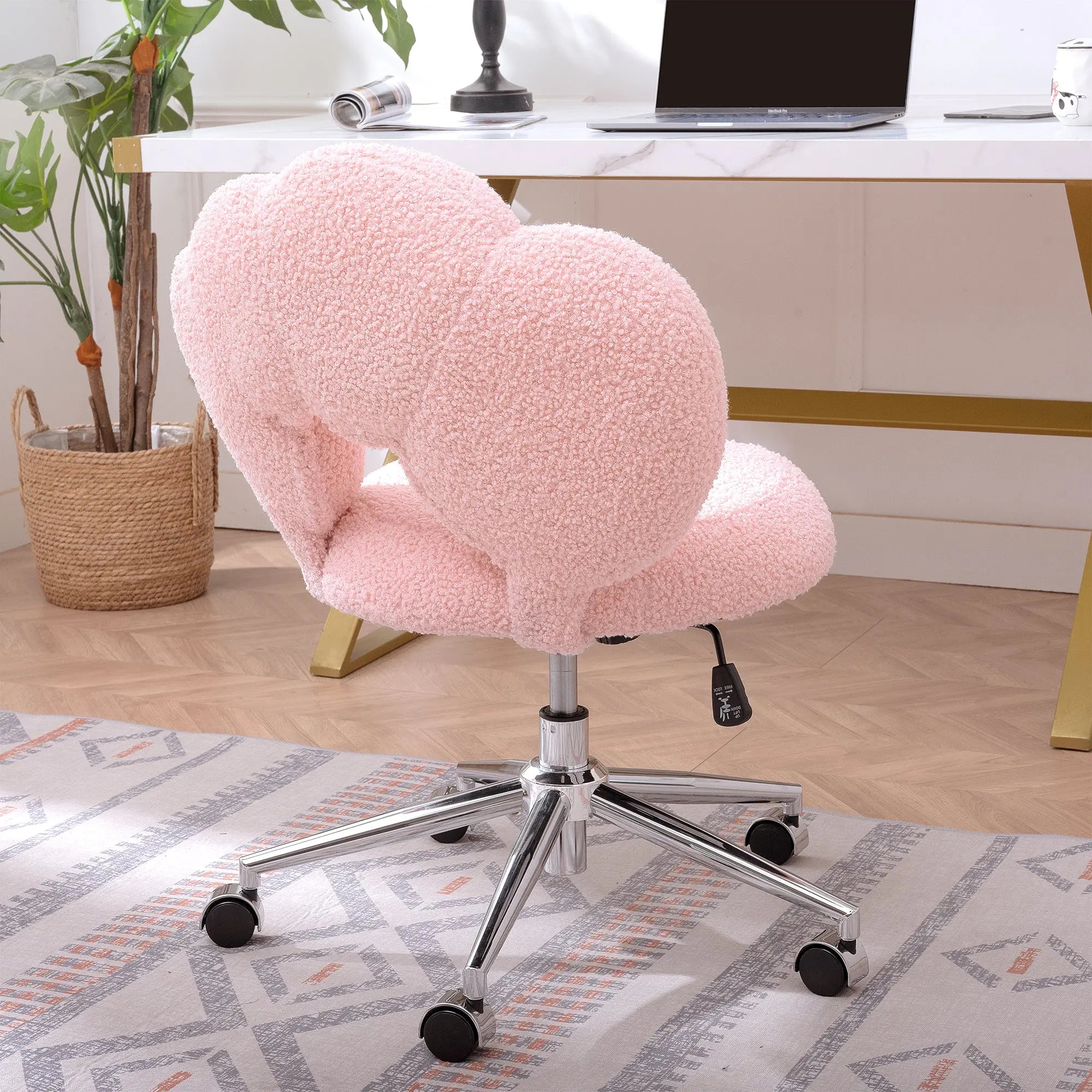 Bellemave® 360° Swivel Height Adjustable Teddy Fabric Swivel Chair Bellemave®