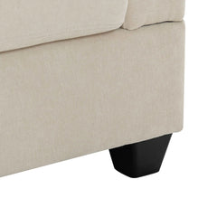 Bellemave 128.7" Upholstered Modular Sofa with Removable Storage Ottoman and 2 hidden cup holders