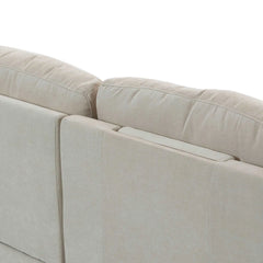 Bellemave 128.7" Upholstered Modular Sofa with Removable Storage Ottoman and 2 hidden cup holders