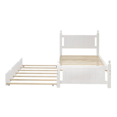 Bellemave® Solid Wood Platform Bed Frame with Trundle Bellemave®